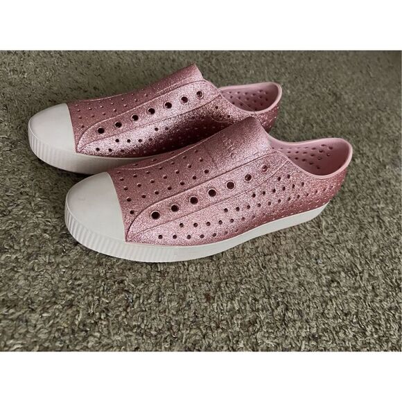 Native Shoes Jefferson Bling Pink Sparkly Shoes Size M11 - Picture 4 of 15